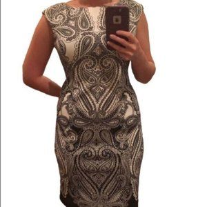 Liz Claiborne Black White Paisley Sleeveless Dress
